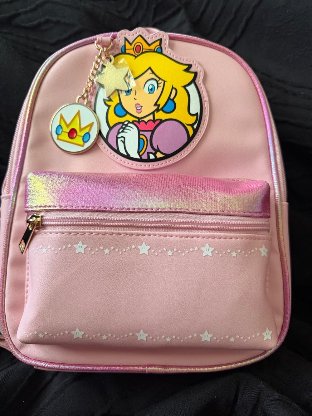 Nintendo Peach Pink Kids Backpack with Star Charm